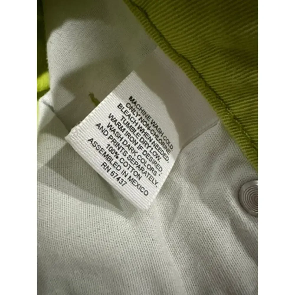 Vintage Faded Glory Neon Lime Green Denim Shorts High Waist Cotton 90s Sz 9/10